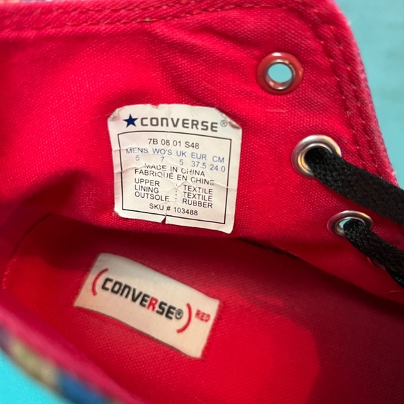 🌈 W7 Multi-color Converse hi-top (RED) Scott Pratt - Picture 3 of 12